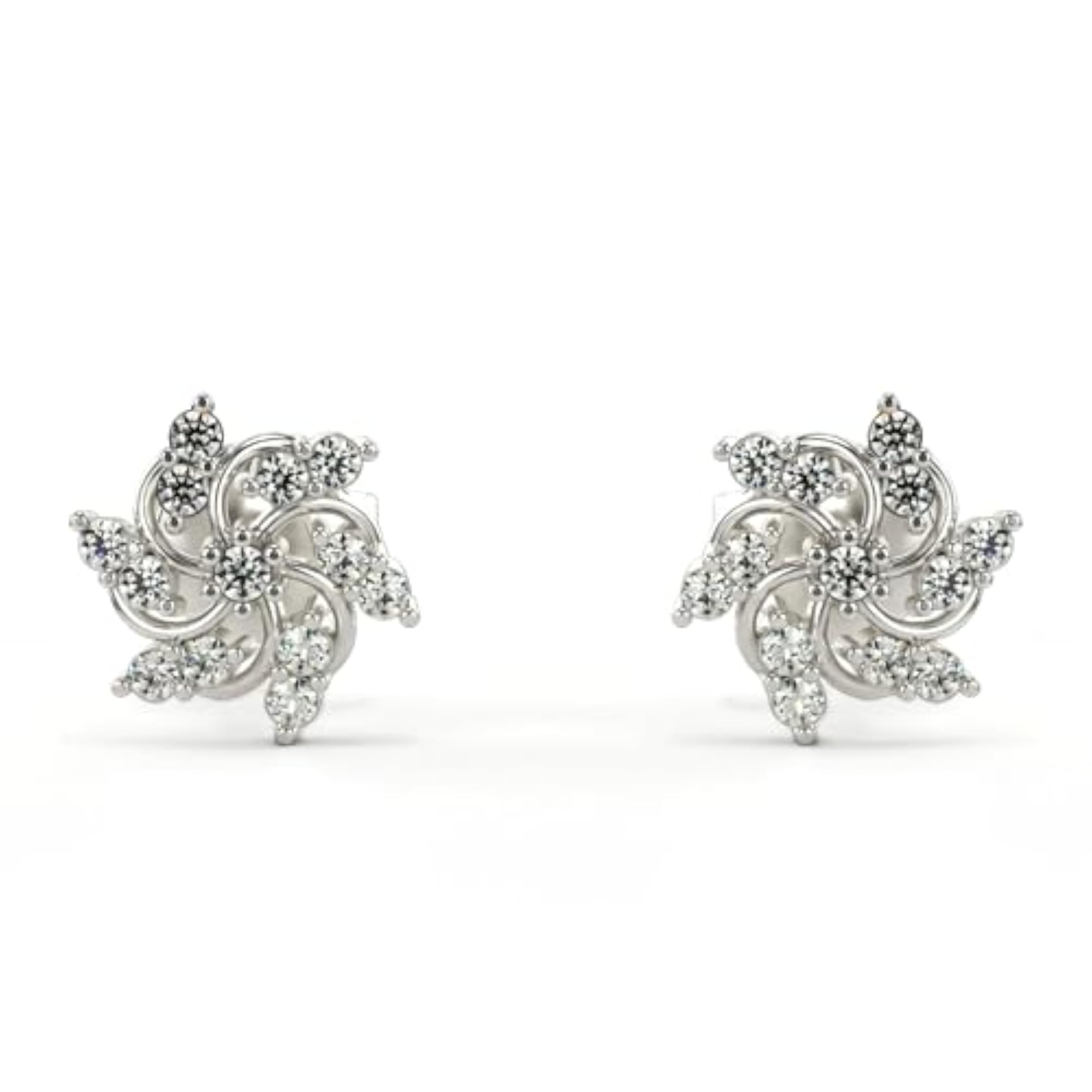 Women's Sterling Silver 0.20cts Lab Grown Diamond Earrings, Elegant